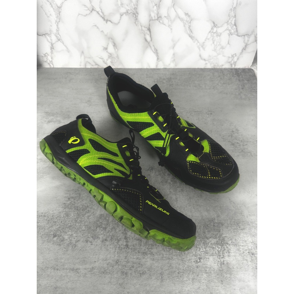 Pearl Izumi Cycling Shoes Mens 48 Black Green X-Alp Drift IV SPD Mountain Bike